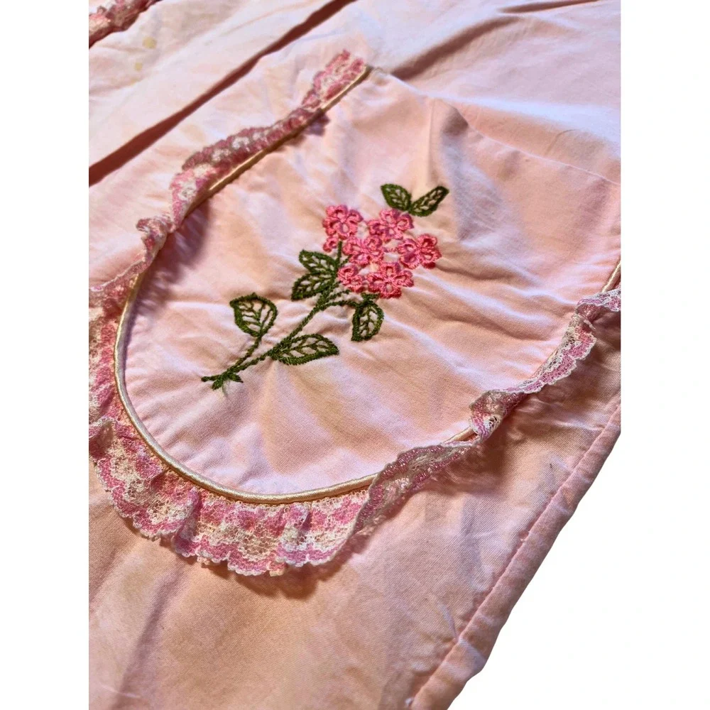 Vintage 1950s Handmade Housecoat Size S Pink Mid Century Modern Coquette Retro